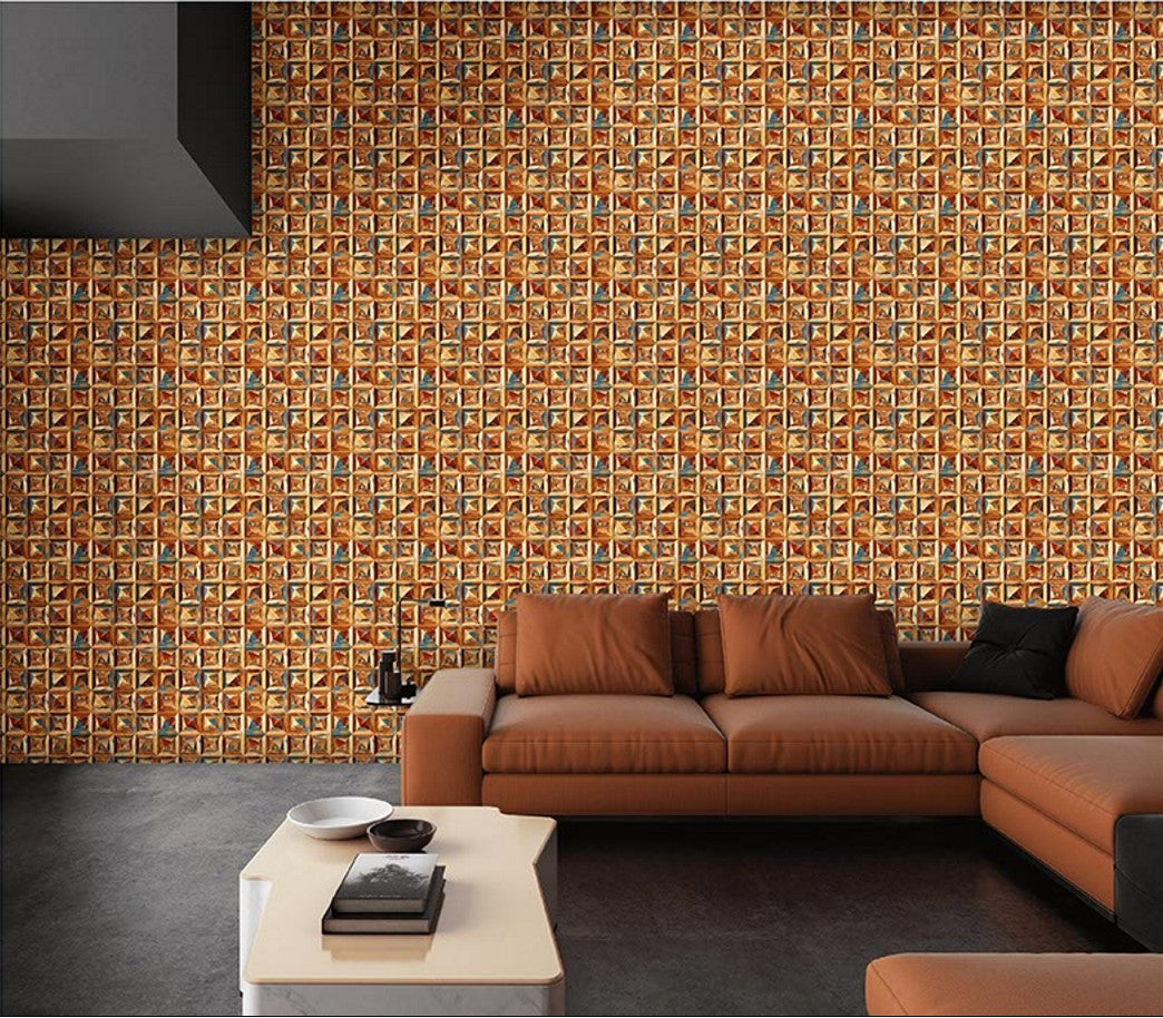 Digital Subway Tiles Code Prism Cosmo Russet (300x300mm)