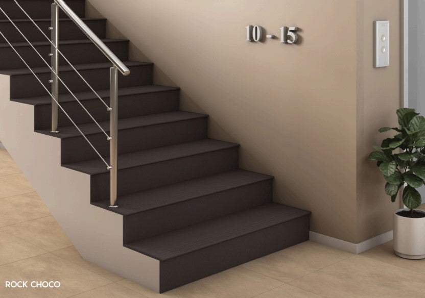 Step & Riser Tiles Code Rock Choco (1X3 Feet)