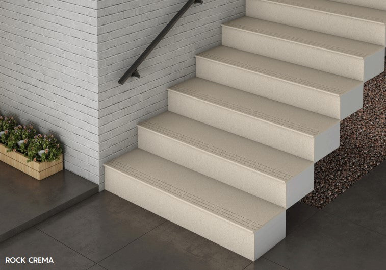 Step & Riser Tiles Code Rock Crema (1X3 Feet)