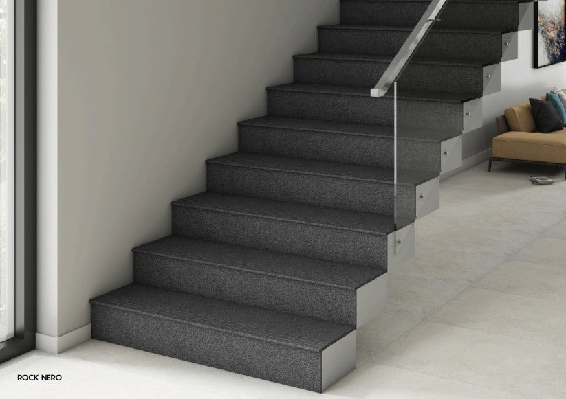 Step & Riser Tiles Code Rock Nero (1X4 Feet)