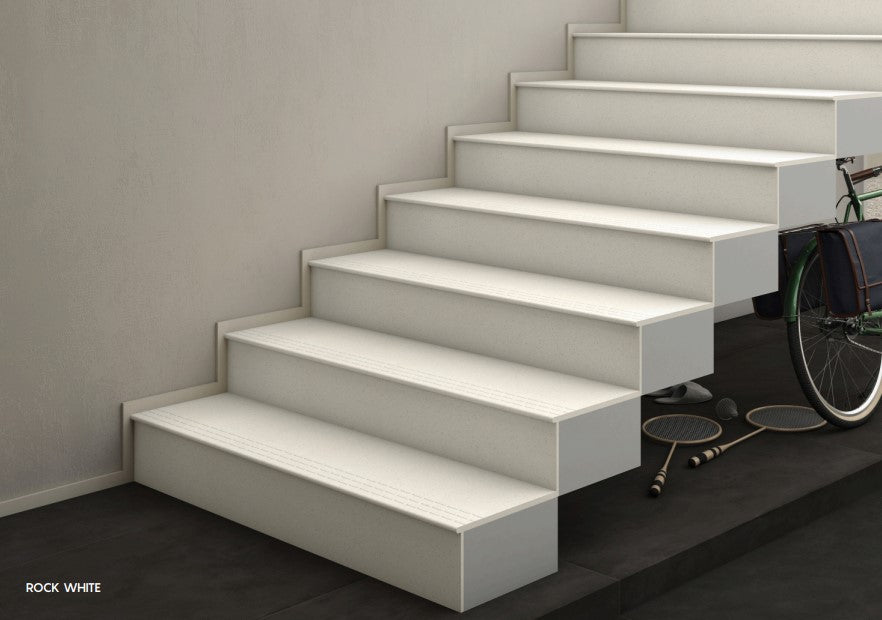 Step & Riser Tiles Code Rock White (1X4 Feet)
