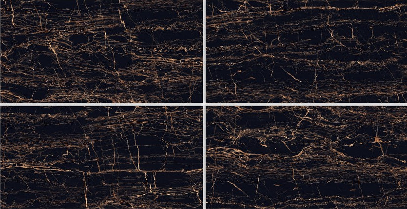 Digital Vitrified Tiles Code Silk Black (600x1200 mm) High Glossy Endless