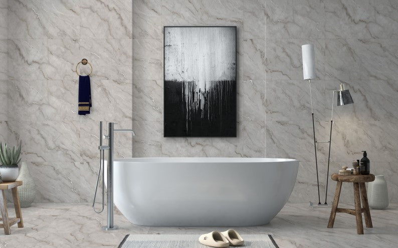 Digital Vitrified Carving Tiles Code Sorrent Grey (600x1200 mm) Carving