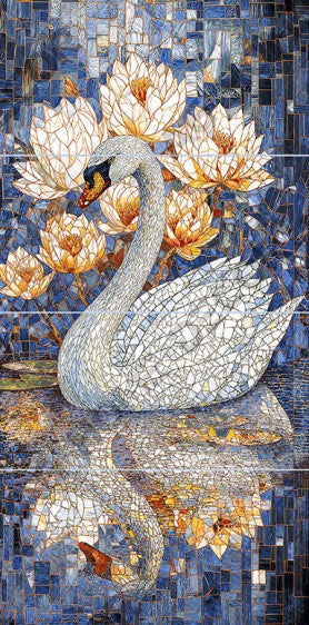 Digital Poster Tiles Code Swimming Swan (1200x2400 mm)