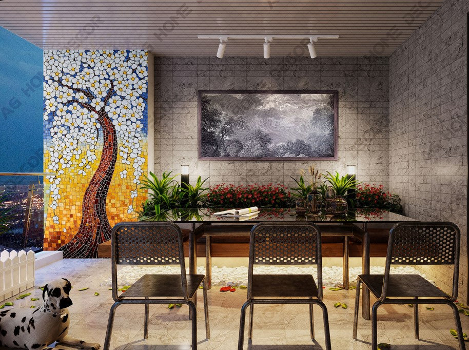 Digital Poster Tiles Code White Tree (1200x2400 mm)